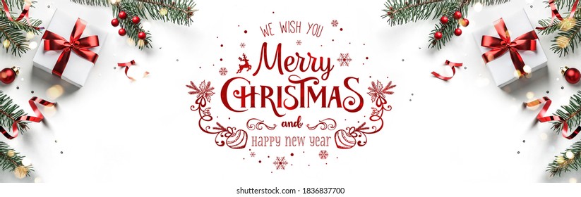 Merry Christmas Text On White Background Stock Photo 1545070916 ...