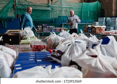 MERTHYR TYDFIL, WALES - 05 MAY 2020: Local Charity, Dowlais Engine House Prepare & Deliver Food Bank Parcels To Vulnerable People Who Are Self Isolating During The Covid19 Lockdown.