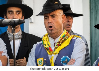 MERTOLA, PORTUGAL - 22nd MAY 2022: Alentejo Portuguese Traditional A Capella Group Of Men Singing On A Festival Located In Mertola, Portugal.