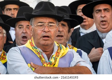 MERTOLA, PORTUGAL - 22nd MAY 2022: Alentejo Portuguese Traditional A Capella Group Of Men Singing On A Festival Located In Mertola, Portugal.