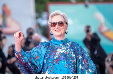 Meryl Streep walks the red carpet ahead of the "The Laundromat" screening during the 76th Venice Film Festival at Sala Grande on September 01, 2019 in Venice, Italy.