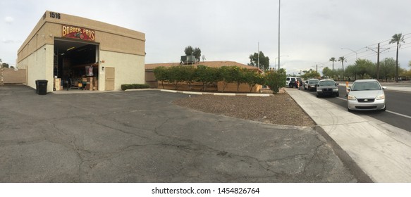 Mesa, Ariz. / US - March 18, 2015: Mesa Police Officers At A Crime Scene During  A Shooting Spree To Which Alleged White Supremacist Ryan Elliot Jiroux Later Pled Guilty. 2754