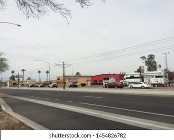 Mesa, Ariz. / US - March 18, 2015: Mesa Police Officers At A Crime Scene During  A Shooting Spree To Which Alleged White Supremacist Ryan Elliot Jiroux Later Pled Guilty. 2742