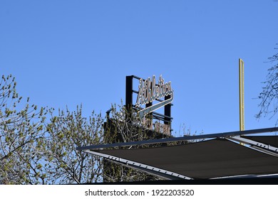 Mesa Arizona 2-21-2021 Athletics Sign At Hohokam Stadium The Spring Training Facility Of The Oakland A's