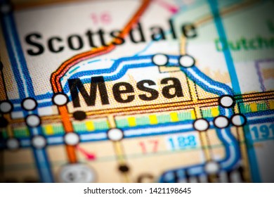 Mesa. Arizona. USA On A Map