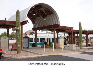 Mesa, AZ - Nov 27, 2019: The Valley Metro Regional Public Transportation Authority, Known As Valley Metro, Is The Unified Public Brand Of The Regional Transit System In And Around Phoenix, AZ