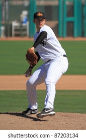 MESA, AZ - OCTOBER 17: Terry Doyle, a Chicago White Sox prospect, pitches in the Arizona Fall League Oct. 17, 2011 at HoHoKam Stadium. Doyle, previously at Double-A Birmingham, allowed just one hit.