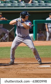 MESA, AZ - OCTOBER 18: Ryan Lavarnway, A Top Prospect For The Boston Red Sox, Bats For The Peoria Javelinas In An Arizona Fall League Game Oct. 18, 2010 At HoHoKam Stadium. Peoria Beat Mesa, 4-2.