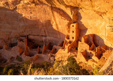 Mesa Verde National Park At Sunset From Above