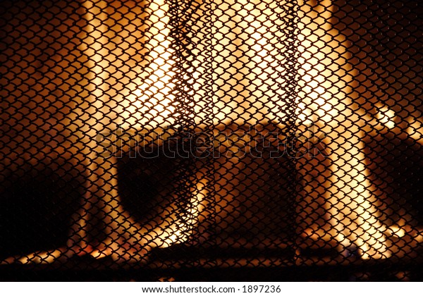 fireplace mesh curtain