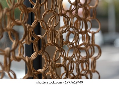 Mesh Ring Decorative Curtain In Craft Shop In North Park, San Diego