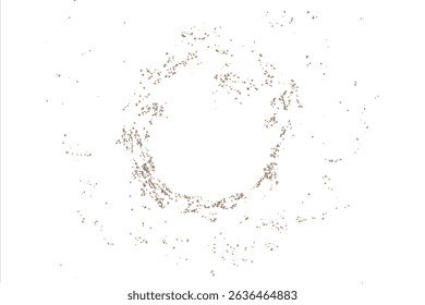 A mesmerizing abstract artwork featuring a circular, fragmented design with a central void, surrounded by scattered, textured particles in varying shades of beige, red, and yellow - Powered by Shutterstock - Get 15% off with code: PIKWIZARD15