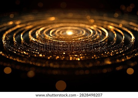 A mesmerizing abstract visualization of a golden swirling nebula, filled with luminous particles and a soft bokeh effect, evoking a sense of cosmic wonder.