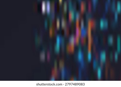 Mesmerizing array of multicolored light streaks and abstract particles against a dark backdrop. Perfect for creative designs, modern presentations, and dynamic digital media projects.