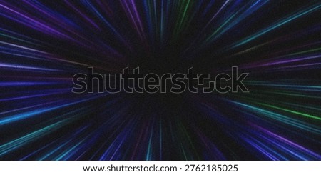 A mesmerizing display of colorful light rays in shades of purple blue and green radiating from the center against a dark background creating a dynamic visual effect