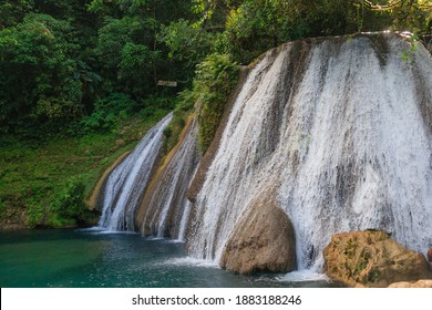 A Mesmerizing Shot Of A Beautiful Waterfall, Jamaica