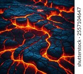 A mesmerizing stream of glowing molten lava, cascading down rugged terrain, radiating intense heat and vivid orange-red hues. Its dynamic, flowing motion exudes both beauty and raw, untamed power.



