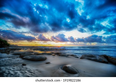 A Mesmerizing View Of Sunrise On The Sunshine Coast, Queensland, Australia, Covid-free Region