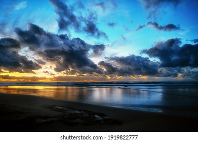 A Mesmerizing View Of Sunrise On The Sunshine Coast, Queensland, Australia, Covid-free Region