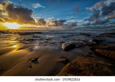 A Mesmerizing View Of Sunrise On The Sunshine Coast, Queensland, Australia, Covid-free Region