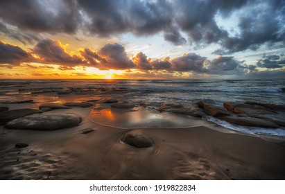 A Mesmerizing View Of Sunrise On The Sunshine Coast, Queensland, Australia, Covid-free Region