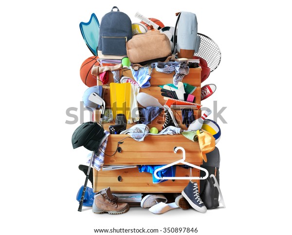 Mess Dresser Scattered Clothes Shoes Other Stock Photo Edit Now