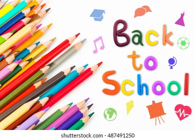 Welcome Back School Vector Design Colorful Stock Vector (Royalty Free ...