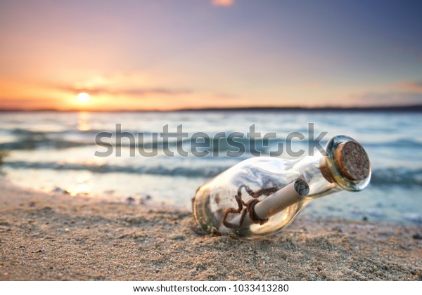 Message Bottle Beach Stock Photo Edit Now