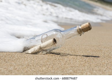 Message in a bottle, close up - Shutterstock ID 688879687