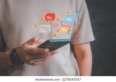 message, comment and star above smartphone screen.Social, media, Marketing concept. - Powered by Shutterstock