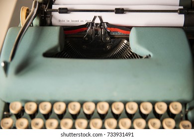 Message on typewriter claiming to be based on fact