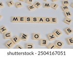 Message scrabble word tile background