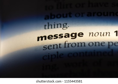 message word in a dictionary. message concept.