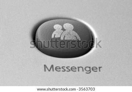 Messenger button on keyboard in black and white