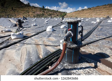 Messina, Sicily, Italy, 11 October 2012, Municipal Landfill. Methane Gas Production Plant