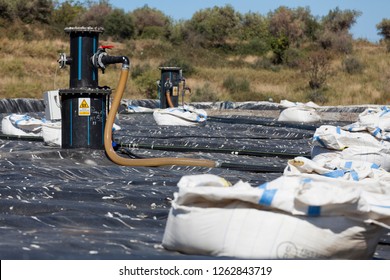 Messina, Sicily, Italy, 11 October 2012, Municipal Landfill. Methane Gas Production Plant