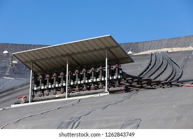 Messina, Sicily, Italy, 11 October 2012, Municipal Landfill. Methane Gas Production Plant