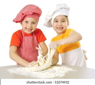 Messy Children Kneading Dough