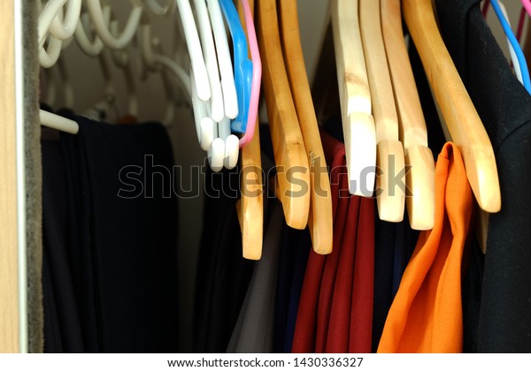 Messy Closet That Full Hanging Clothes Stock Photo Edit Now