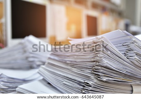 Messy documents in the office