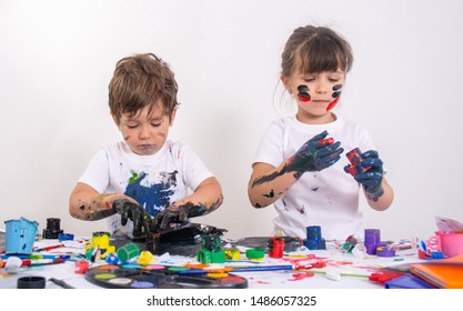 Messy Kids. Art And Craft With Children.