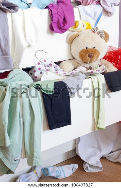 Messy Kids Room Clothes Drawer Stock Photo Edit Now 106497827