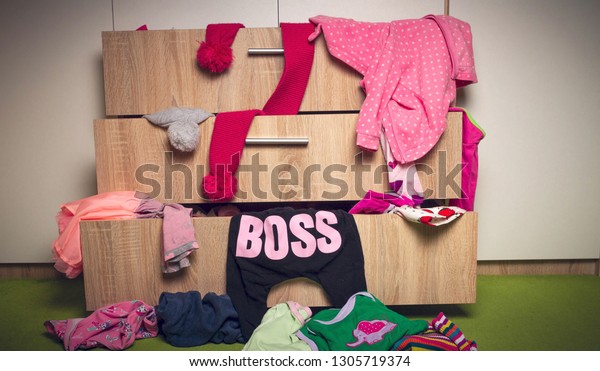 Messy Kids Room Clothes Drawer Stock Photo Edit Now 1305719374