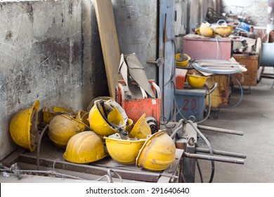 Messy Storage Room And Workshop Of Shipyard Industry