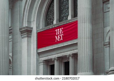 The MET Metropolitan Museum of Art entrance, New York  - Shutterstock ID 2180702017