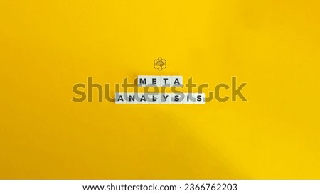 Meta Analysis Banner. Letter Tiles on Yellow Background. Minimal Aesthetic.