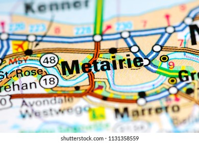 Metairie. Louisiana. USA On A Map