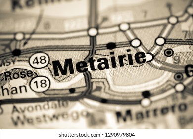 Metairie. Louisiana. USA On A Map