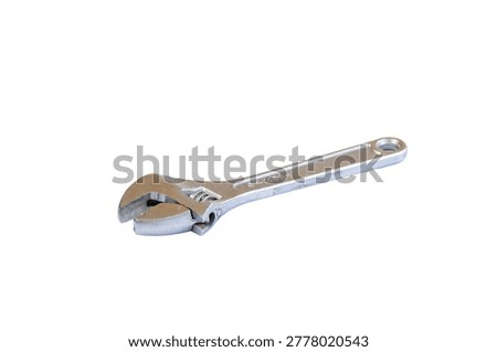 Metal Adjustable Spanner Tool Isolated on White Background