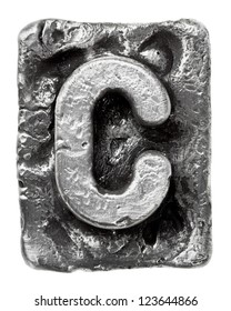 Metal alloy alphabet letter C